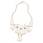 Ivory Star Burst Opalline Geometric Bib Necklace